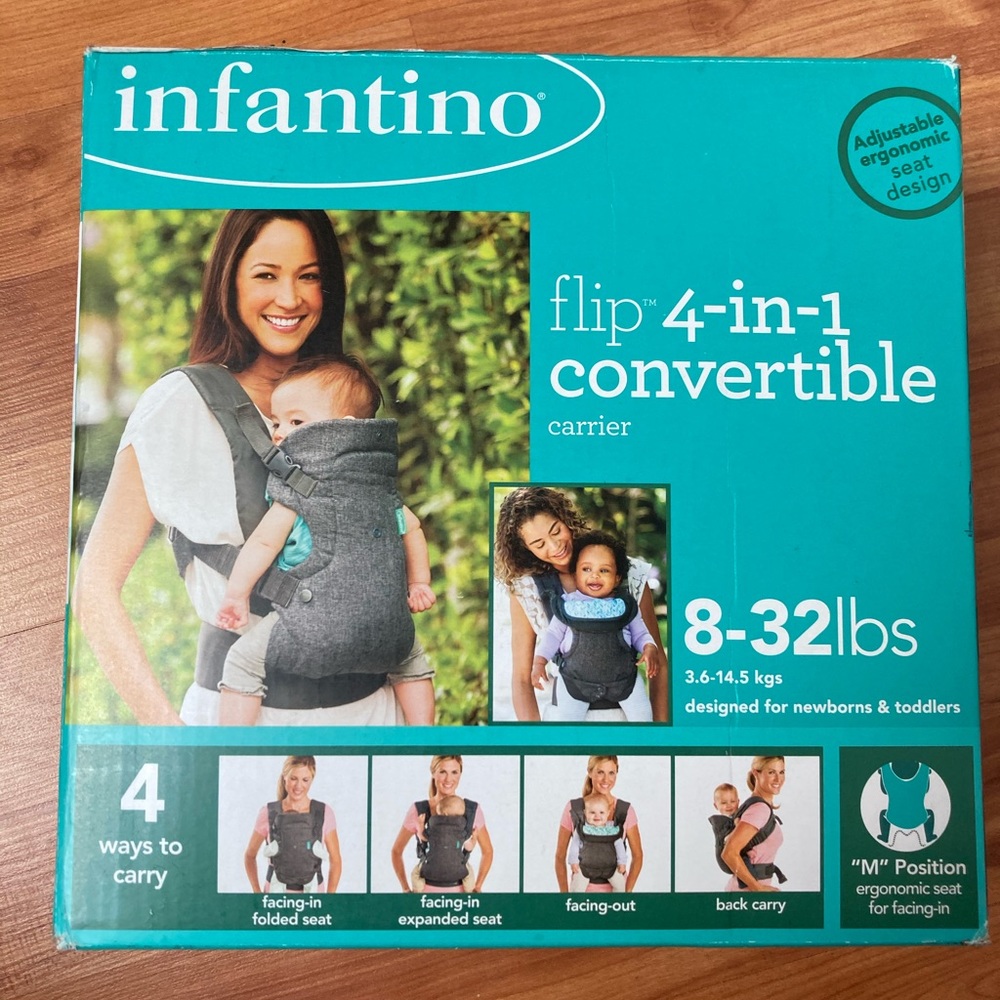 NIB.Infantino Flip 4-in-1 Convertible Baby Carrier
